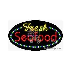 Fresh Seafood LED Business Sign 15 Tall x 27 Wide x 1 Deep