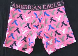 MENS AMERICAN EAGLE ATHLETIC TRUNK LONGER LENGTH PINK BOXER BRIEF SIZE 