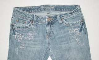Womens AMERICAN EAGLE Stretch Skinny Flare JEANS distressed 4  