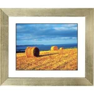 Hay Bales Silver Frame Giclee 24 Wide Wall Art