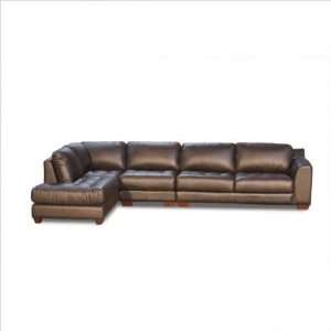 Diamond Sofa ZENLF3PCSECTM Zen 3 Piece Leather Sectional with Armless 