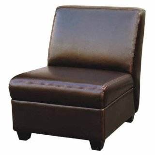 Baxton Studio Armless Espresso Brown Club or Cigar Chair