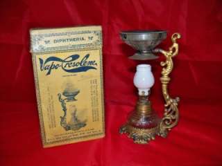 Antique VAPO CRESOLENE Medical Oil Lamp Vaporizer w/Original Box 
