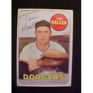  Tom Haller Los Angeles Dodgers #310 1969 Topps Autographed 