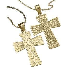  14K Gold Serenity Cross Prayer Necklace Jewelry