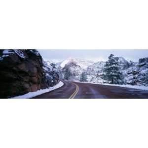  Road Through Winter Mountains, Utah, USA by Panoramic 