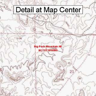USGS Topographic Quadrangle Map   Big Pack Mountain NE, Utah (Folded 