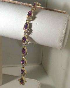 ct AMETHYST CUBIC ZIRCONIA TENNIS BRACELET 7 INCH  