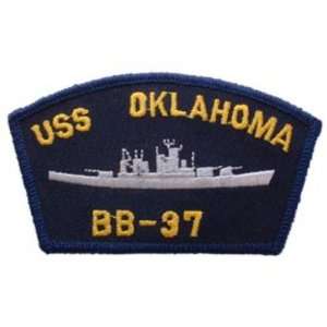 USS Oklahoma BB 37 Patch Blue & Yellow 2 1/4 x 4