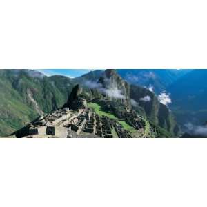 View of Ruins of Ancient Buildings, Inca Ruins, Machu Picchu, Peru 