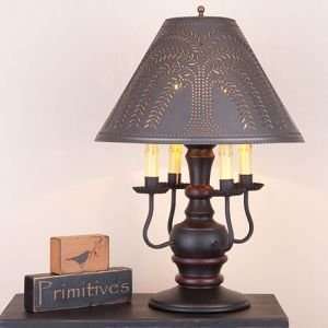  Cedar Creek Lamp in Black with Willow Shade in Kettle 