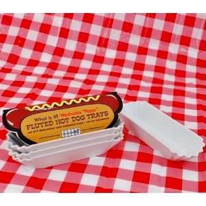 180 Degrees What Is It? Set of Four Reusable Melamine Hot Dog Dish 