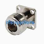 Silver N Female Chassis Connector 4 Hole Panel Mount  