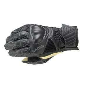  Racer Short Sport Gloves Leather Black Medium Everything 