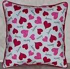 VALENTINE DAY PINK HEARTS ON COTTON THROW PILLOW HEARTS V2 6 NEW 