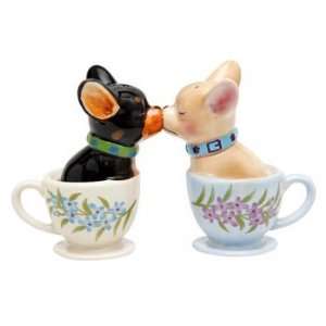  Kissing Teacup Chihuahuas Magnetic Salt and Pepper Shakers 