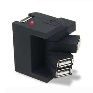  HK Mini 4 ports Rotatable USB 2.0 Hub Adapter Splitter For 