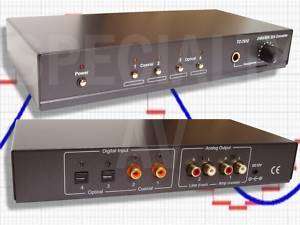 Digital in to 2 Analog out Audio Converter,Switch DAC  