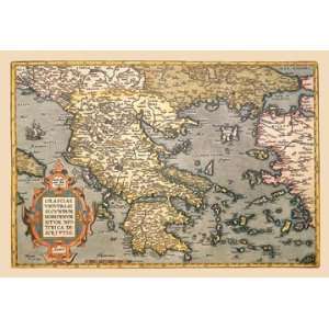  Map of Greece 24X36 Giclee Paper