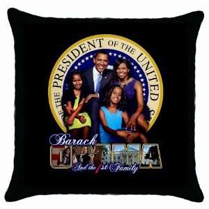  Custom Black Throw Pillow Case Home Decoration Barack Oabama United 