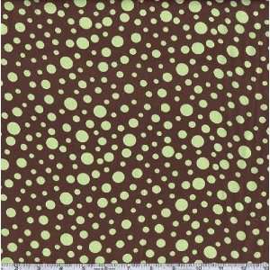  60 Wide Charmeuse Satin Polka Dot Brown/Green Fabric By 