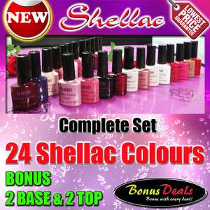 NEW* BLUESKY Shellac UV Gel Nail Polish 24 Colours Set  