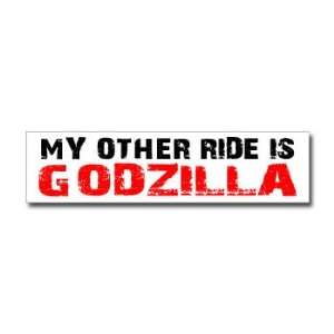  Other Ride is Godzilla   Window Bumper Sticker Automotive