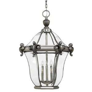   Sky 1 Light Outdoor Hanging Lantern in Olde Iron with Clear Beveled