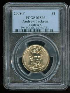 2008 P ANDREW JACKSON DOLLAR PCGS MS66 POS A  