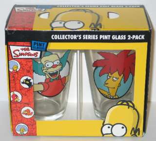 The Simpsons Crusty & Sideshow Bob Pint Glass Set of 2  