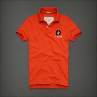Abercrombie & Fitch by Hollister Mens Polo Avalanche Mt Color Orange 