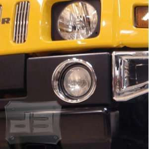 Hummer H2 Triple Chrome Plated Fog Light Bezels Covers (Fits 2003 