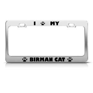 Birman Cat Chrome Animal Metal License Plate Frame Tag Holder