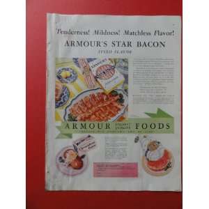 armour star bacon,star ham,(bacon/ham)1932 print ad (1932 womans home 