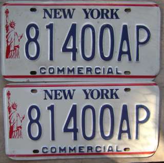 1987 2000 NEW YORK LIBERTY COMMERCIAL/TRUCK LICENSE PLATE # 81400AP 