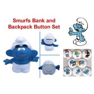  Unique Smurfs 4 Smurf Piggy Bank and Set 2 Smurf Themed 