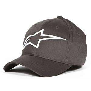  Alpinestars Logo Astar Flexfit Hat   Small/Medium/Charcoal 