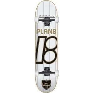 Plan B United   Complete Skateboard   White w/Essential 