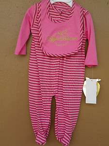 New Apple Bottoms Infant Girls Urban Wear Striped Lay Sleep And Play 