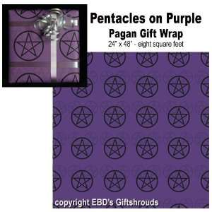  Pagan Gift Wrap Pentacles on Purple Health & Personal 