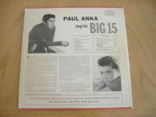 PAUL ANKA SINGS HIS BIG 15 (ABC LP 323) NICE  
