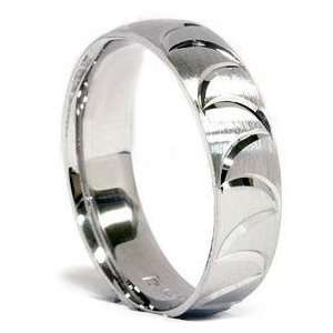 950 Platinum Wave Cut Unique Mens Wedding Ring Bridal Band Comfort Fit 
