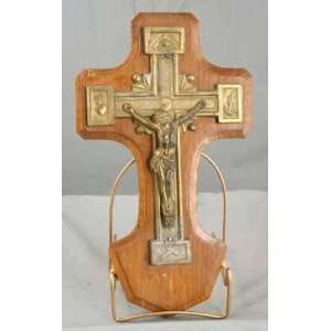  Vintage French Religious Metal Crucifix Jesus Christ 