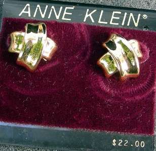 ANNE KLEIN Goldtone Pierced Earrings #39  