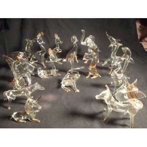  19 Piece Glass Animal Figurine Set 2.5 3.75h Everything 