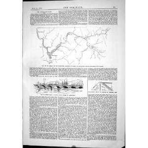  1889 Engineering Map Conemaugh Dam Johnstown Disaster 
