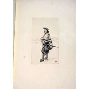  Boulard Guard Attente Soldier Meissonier Etching 1893 