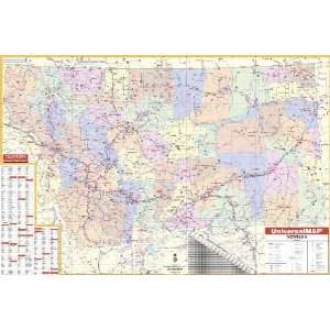  Universal Map 762539178 Montana Wall Map Railed Office 