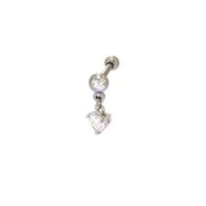 Ear Cartilage Jewelry CZ Heart 18G Jewelry