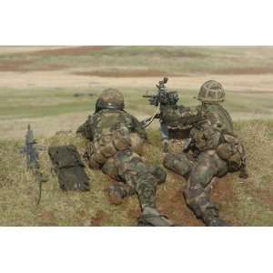 British Army soldiers participate in sustained fire training. by 